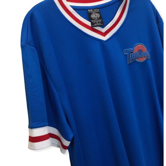 Vintage Box Lunch Space Jam Tune Squad Warmup Jersey Shirt Men XL Blue V Neck - Picture 4 of 8